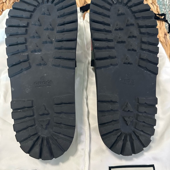 AUTHENTIC GUCCI Slides Mens 5 • Women 7 - 7.5 Like NEW Black with Green & Red - Picture 6 of 14